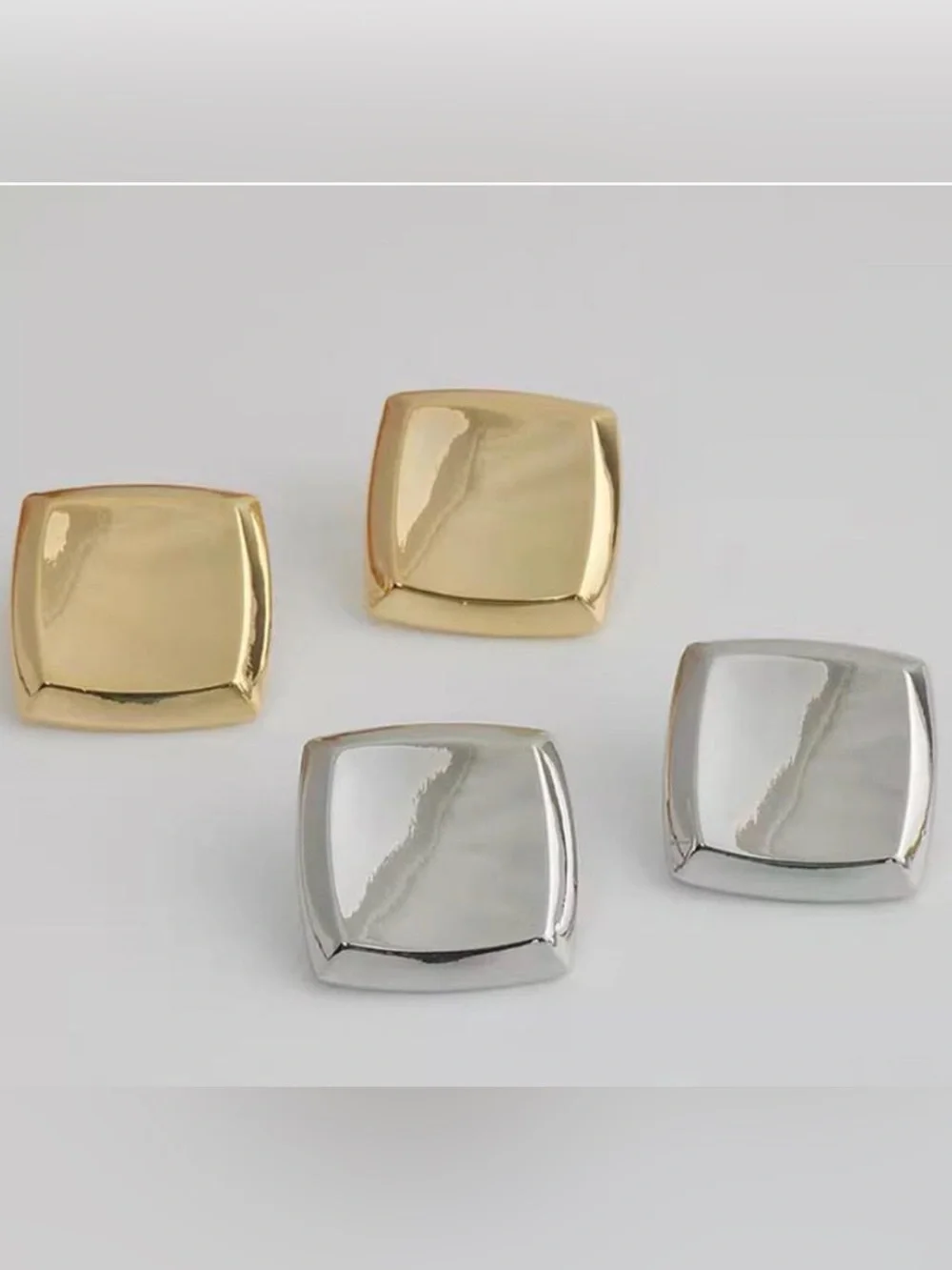 A Classy Chic Boutique Gold Square Statement Earrings